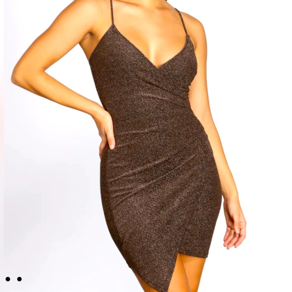 Glitter Mini Dress Black dress Gold Nontransfer Glitter size Medium